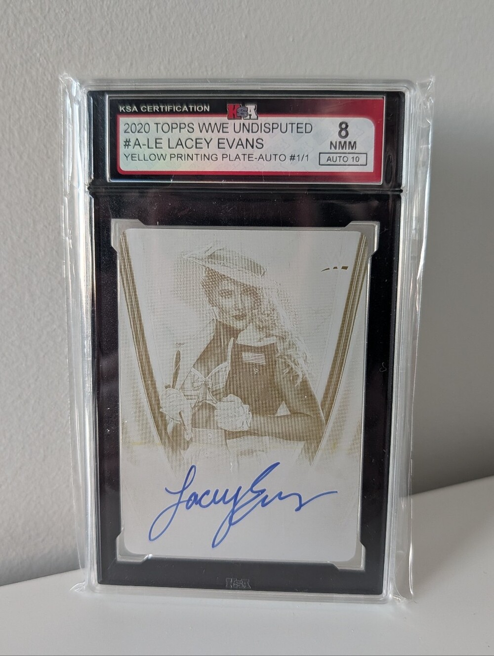1/1 Lacey Evans Printing Plate 2020 Topps WWE Undisputed Graded 8 Auto 10 NMMT